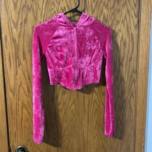 Small hot pink Urban Outfitters jacket (cropped)
